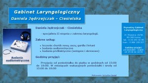 Gabinet laryngologiczny - Daniela J�drzejczak - Ciesielska